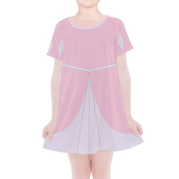 Kids Ariel Pink Disneybound Short Sleeve Dress
