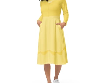 Belle Costume Long Sleeve Midi Dress - Made to Order