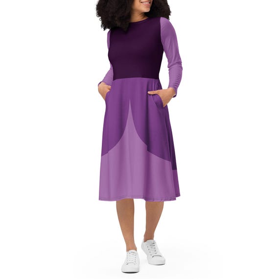 anastasia purple dress Velvet Midi - The Anastasia Dress features a fluid silhouette that skims the body with ease Channeling Anastasia in this gorgeous