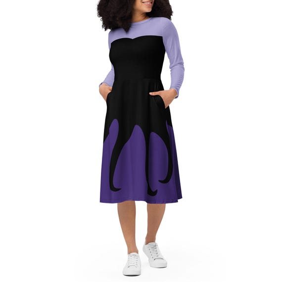 Ursula Costume Long Sleeve Midi Dress - Made to Order