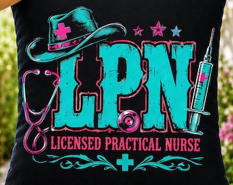 LPN Nurse PNG, Western Licensed Practical Nurse DTF Shirt Clipart