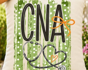 CNA Sublimation PNG, Certified Nursing Assistant Shirt Design, Stethoscope Bow DTF