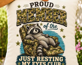 Nur meine Augen ruhen PNG, Camo Waschbär Dad Shirt, sarkastisches Tierdesign, Wildlife Humor