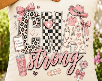 CNA Strong PNG, Western Nurse Assistant Gift, Healthcare Professional Digital Download