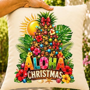Aloha Christmas Pineapple Tree PNG, Tropical Hawaiian Holiday Shirt Graphic (Digital Download)