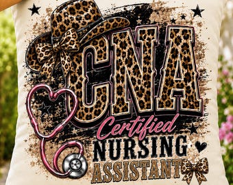 Western CNA PNG, Leopard Nursing Assistant DTF Clipart Digital Download