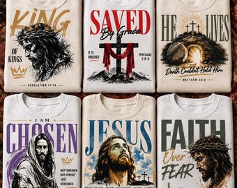 Christian PNG Bundle, Jesus Faith Shirt Designs, Bible Verse Graphics, Vintage Spiritual Streetwear
