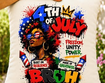 4th of July Black Queen Graffiti PNG, Afrocentric Independence Day Sublimation Design (Digital Download)
