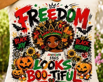 Juniteenth Halloween PNG, 4. Juli schwarzer Afro Mädchen Kürbis, Afroamerikaner Halloween,