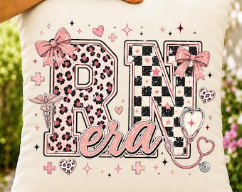 RN Era PNG, Registered Nurse Sublimation Design, Leopard Checkered Nurse, Nursing Grad Digital Print
