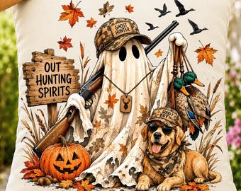 Duck Hunting Ghost PNG, Out Hunting Spirits Sublimation Design, Country Halloween DTF Clipart