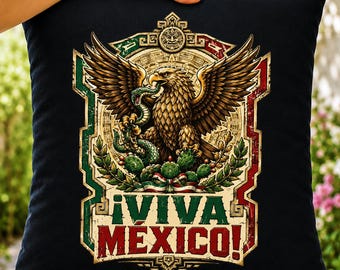 Viva Mexico Eagle Emblem PNG Design (DTF Transfer)