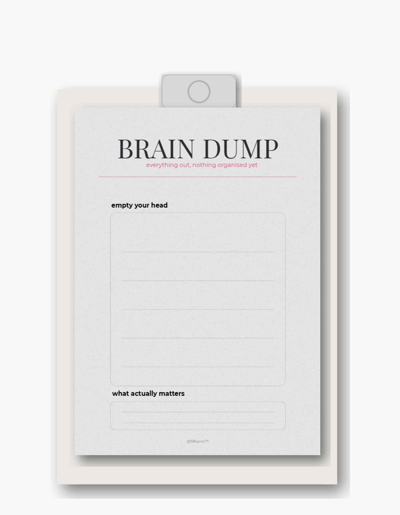 Brain Dump ADHD Printable, Overwhelmed Mind Planner Page, Mental ...
