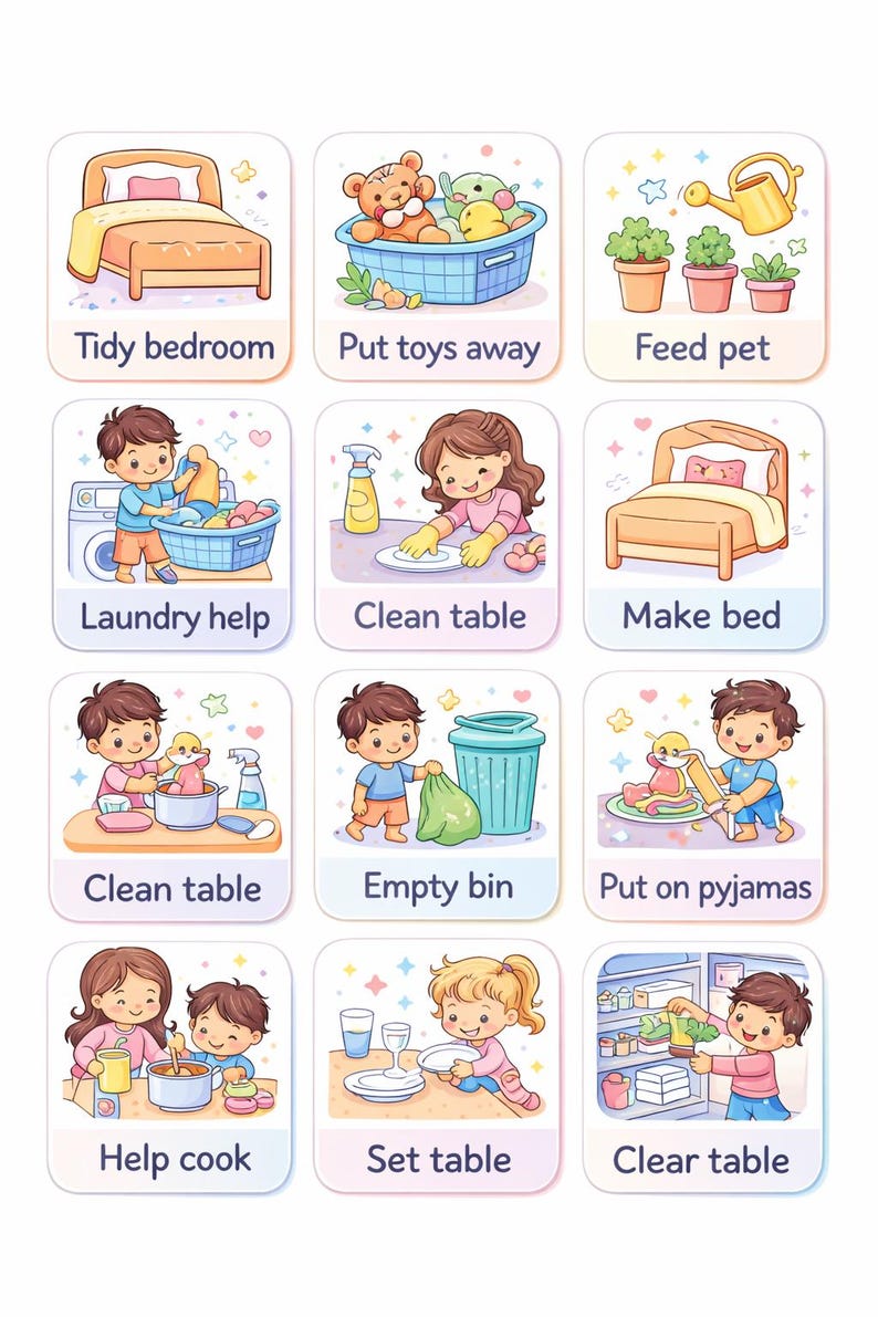 Visual Schedule Cards Printable, Kids Routine Cards, Daily Routine ...