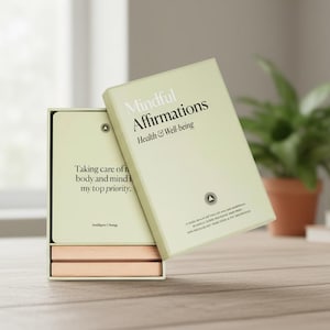 Mindful Affirmation Cards | 52 Daily Affirmation Cards with Wooden Stand | Positive Mindset &Self Care Gift |Inspirational Mindfulness Cards