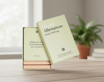 Mindful Affirmation Cards | 52 Daily Affirmation Cards with Wooden Stand | Positive Mindset &Self Care Gift |Inspirational Mindfulness Cards