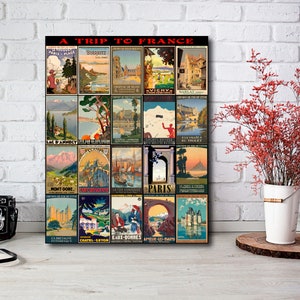 French Travel Poster, Wanderlust Gift, Vintage French Decor