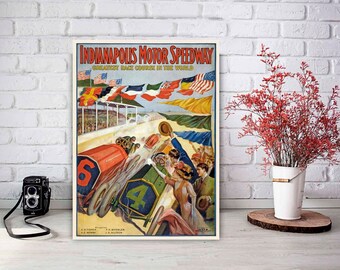 Indianapolis Poster, Indianapolis Racing, Indy Car Gift