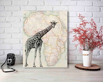 Giraffe Room Decor, Giraffe Gift, Giraffe Nursery, African Art Print