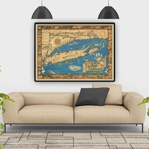 Long Island Map Art, Long Island Decor, Long Island Gift