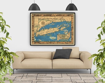 Long Island Map Art, Long Island Decor, Long Island Gift