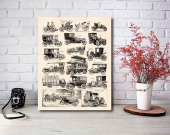 Vintage Car Poster, French Wall Decor, Antique Car Gifts