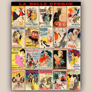 Déco vintage française, affiche Art nouveau, La Belle Epoque, cadeaux français