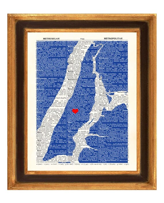 Items similar to Manhattan Map Art Print, Upper East Side Heart