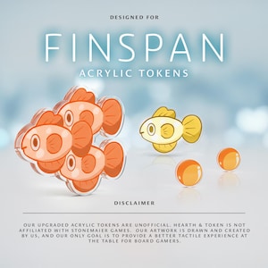Fichas Finspan Bundle / Fichas de juego acrílicas – 0,75" / Impresión a doble cara