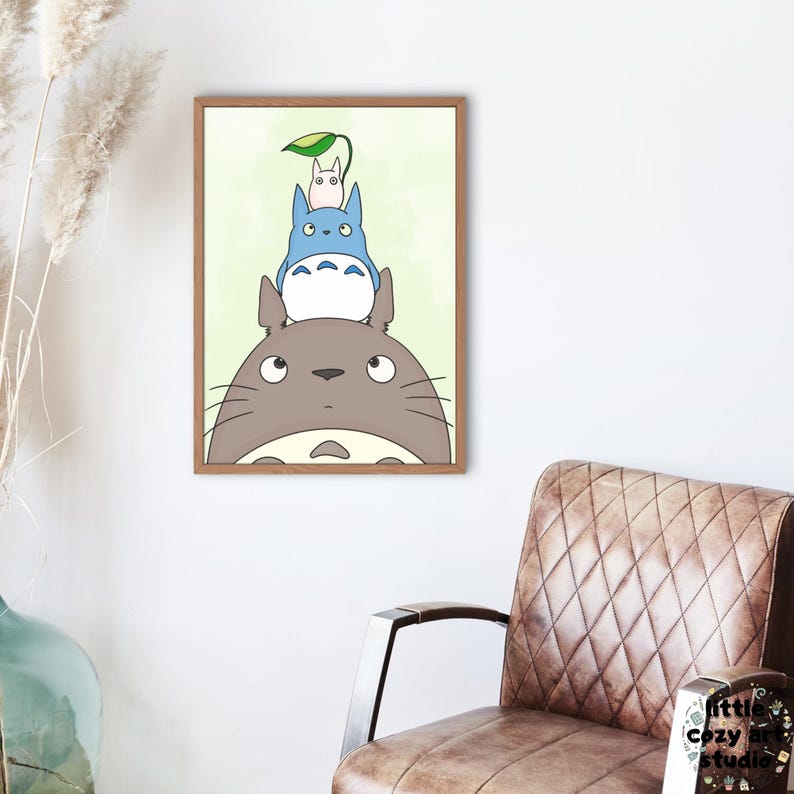 Totoro Wall Art Print, Studio Ghibli Inspired Poster (digital Download ...