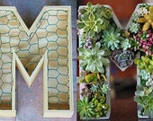 Letter Planter 18 inch DIY Planter Box Initial Monogram for Succulents or Plants Indoor or Outdoor Vertical Planter Centerpiece
