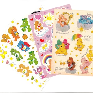 Care Bears Vintage AGC Sticker Sheet - You Choose - Love Bedtime Halloween Teddy Bear Costume Sleep Cartoon Bear Rainbow Collectible