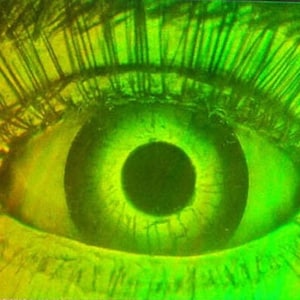 Adesivo olografico vintage raro degli anni '80 - Mirage 3-D olografico Future Vision Eyeball Eyes Sight da collezione