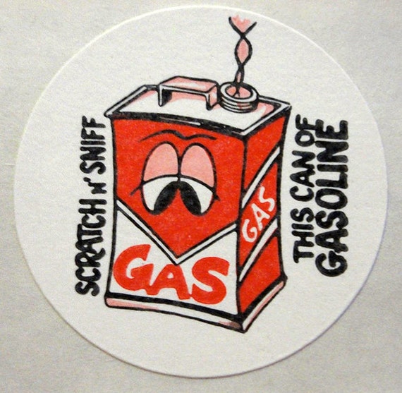 Gasoline Scratch and Sniff Rare Vintage Toys for America Sticker