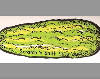 Pegatina 3M para rascar y oler de Pickle Vintage - Coleccionable con aroma a pepinillos en vinagre de los 80