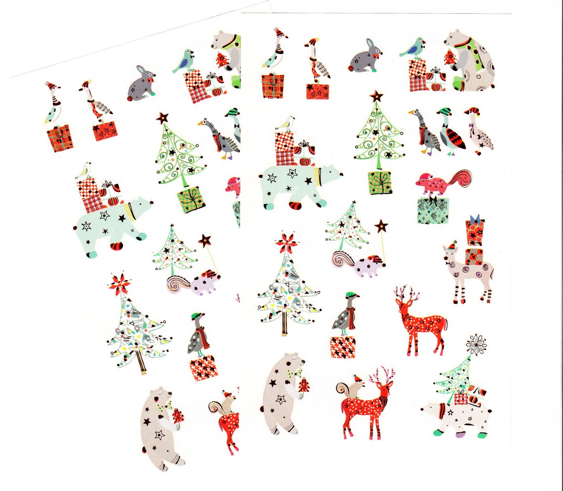 Pair of Mrs Grossman Turnowsky Holiday Animals Maxi Sticker - Etsy