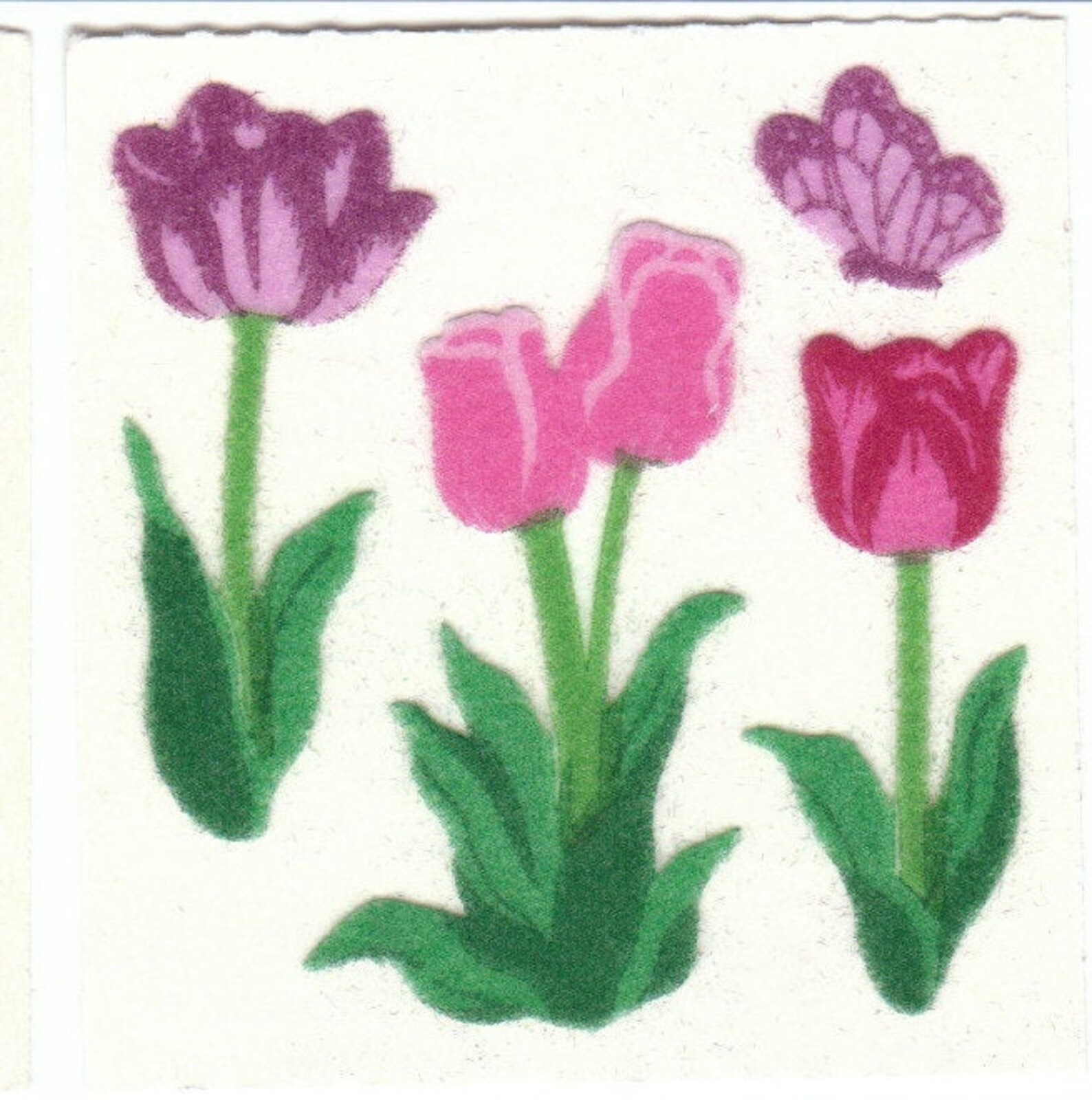 Fuzzy Tulips Vintage Sandylion Spring Flower Stickers 80's - Etsy