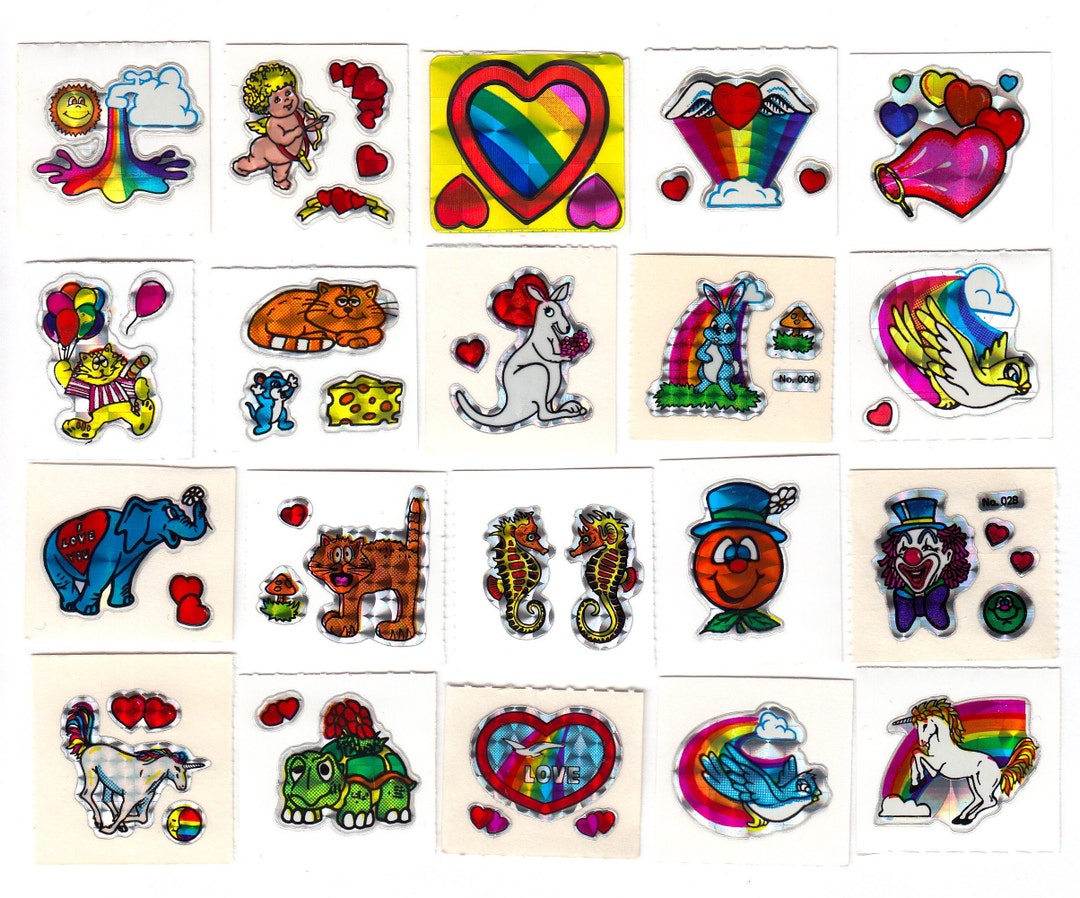 Stickers Vintage Licorne Prisme – Numéroté Arc-en-ciel – Rêves D'hier