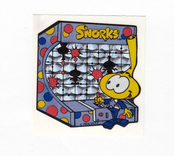 Snorks Prism Arcade Game Rare Vintage Cartoon Alien Sticker Etsy