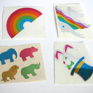 Hambly Foil Reflective Vintage 80s Sticker - You Choose - Mylar Rainbow Fish Rabbit Bunny Hat Hippo Rhino Lion Elephant Collectible