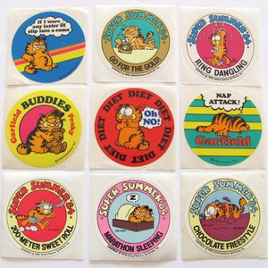 Vintage 80er Jahre Garfield Aufkleber - Katze Kätzchen Odie Pookie Halloween Reward Party Geburtstag Feiern Cartoon Charakter - Sie Wählen