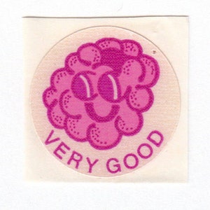 Vintage CTP Matte Scratch and Sniff Raspberry Sticker 1977 - Berry CTP77 Teacher Reward Classroom Retro