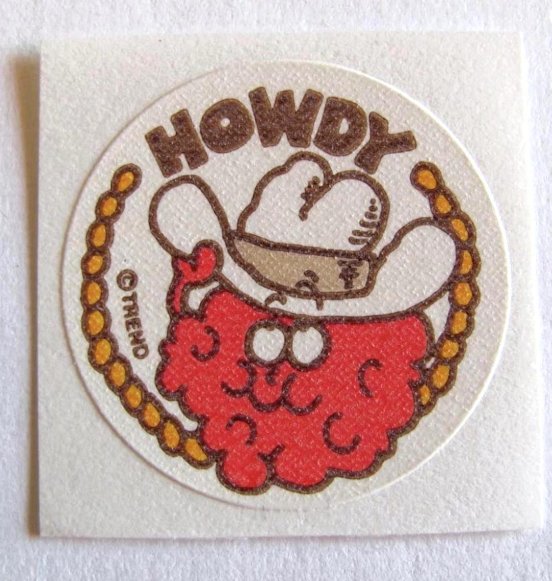 Raspberry Ruffle Retro Signs Rare Vintage Trend Matte Scratch and Sniff Howdy Raspberry Sticker - 80 ...