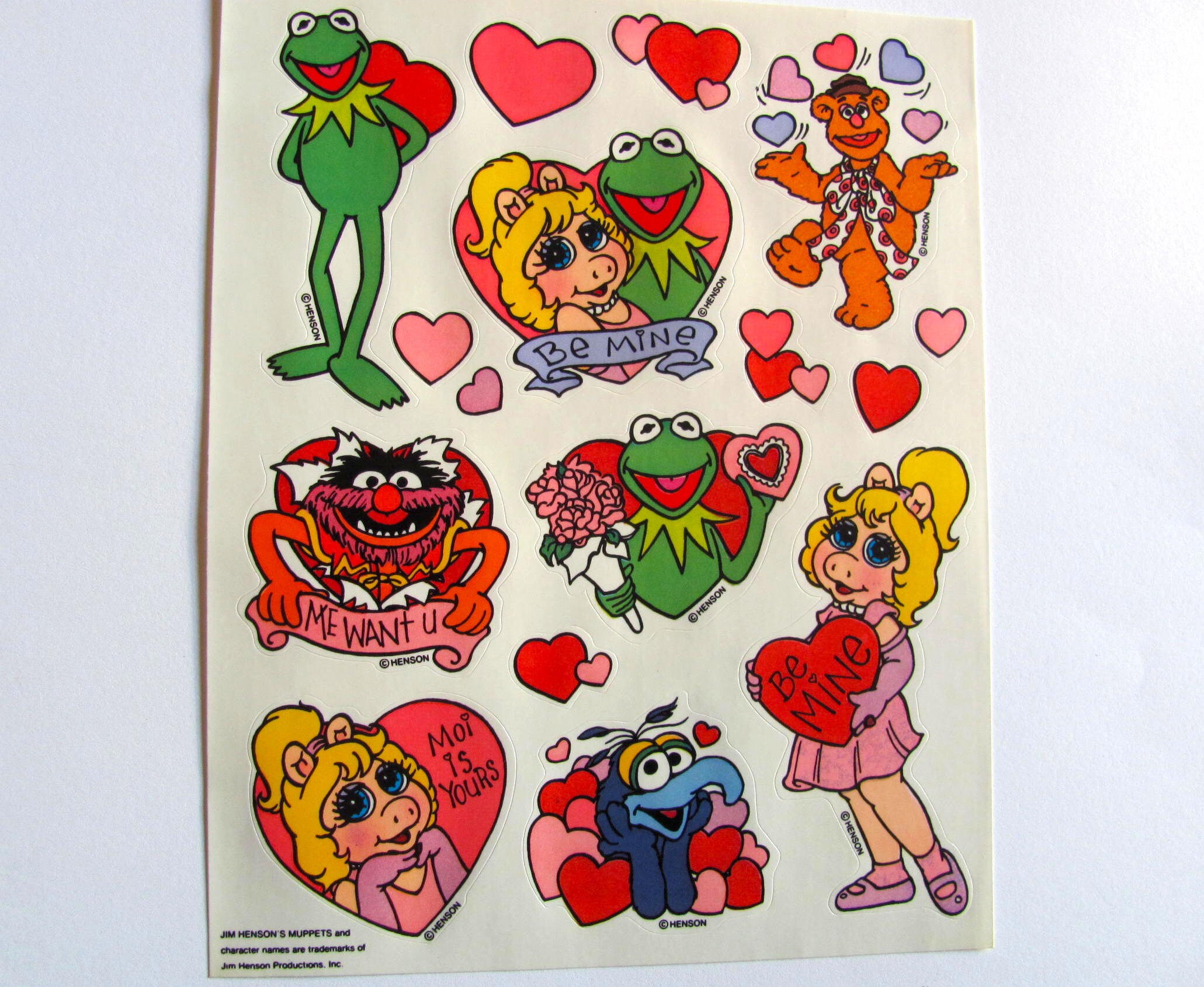 Adorable Vintage American Greetings Muppets Sticker Sheet - AGC