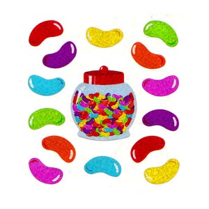 Sandylion Jellybean Vintage Glitter Aufkleber - 80er Jahre Oster Candy Jelly Bean Duftend