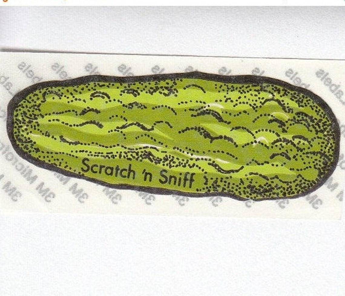 Pickle Vintage Scratch and Sniff 3M Sticker 80's Scented Etsy