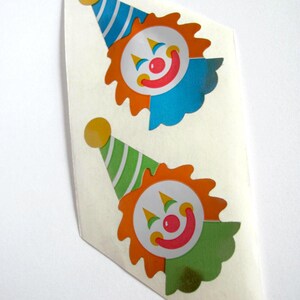 Hambly Foil Reflective Vintage 80s Sticker Strip - Mylar Clown Clowns Circus Collectible