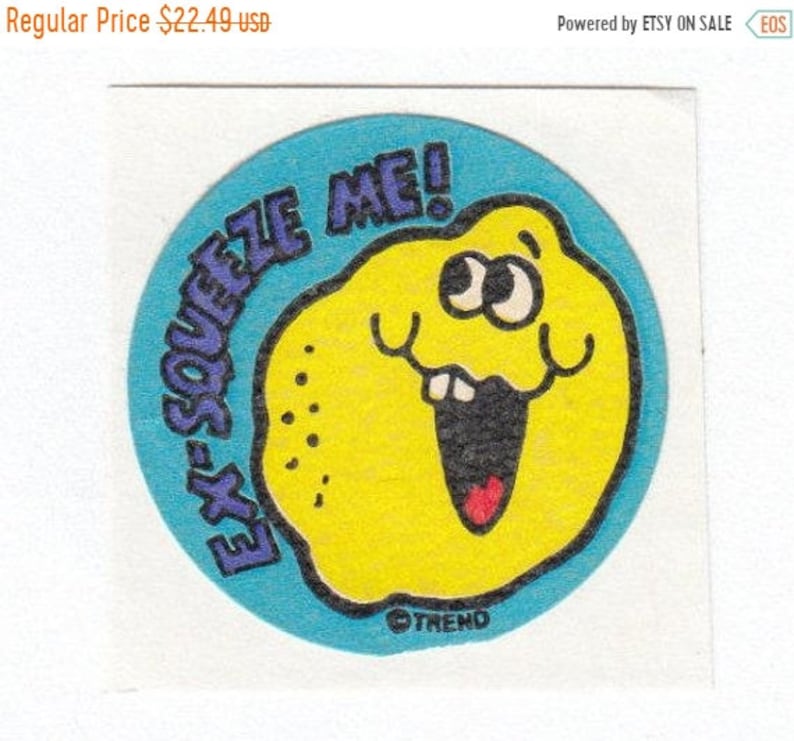 LEMON matte Vintage Trend Scratch and Sniff Stinky Sticker