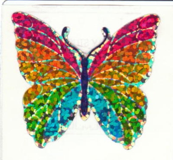 manifestation komedie Plys dukke Rare Vintage Hambly Glitter Rainbow Butterfly Sticker 80's - Etsy Israel