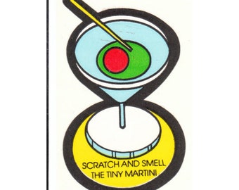 Olive Martini Vintage Mello Smello Scratch and Sniff Sticker - 80's Cocktail Scented